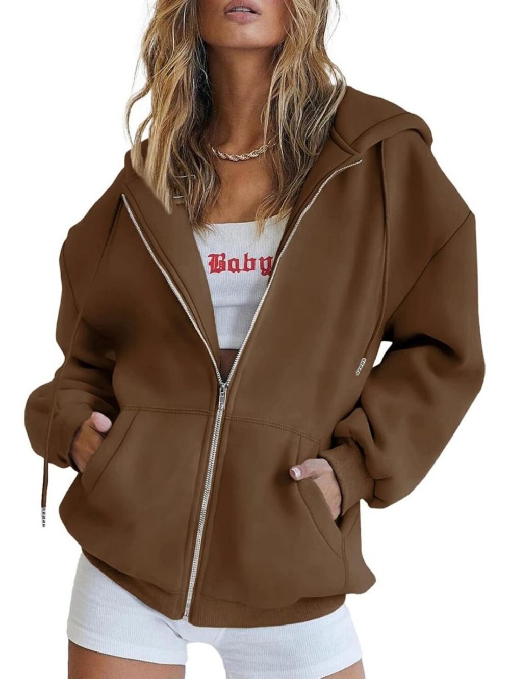 Cozy Women's Fall Zip-Up Hoodie Sweatshirt - Perfect for Layering & Style